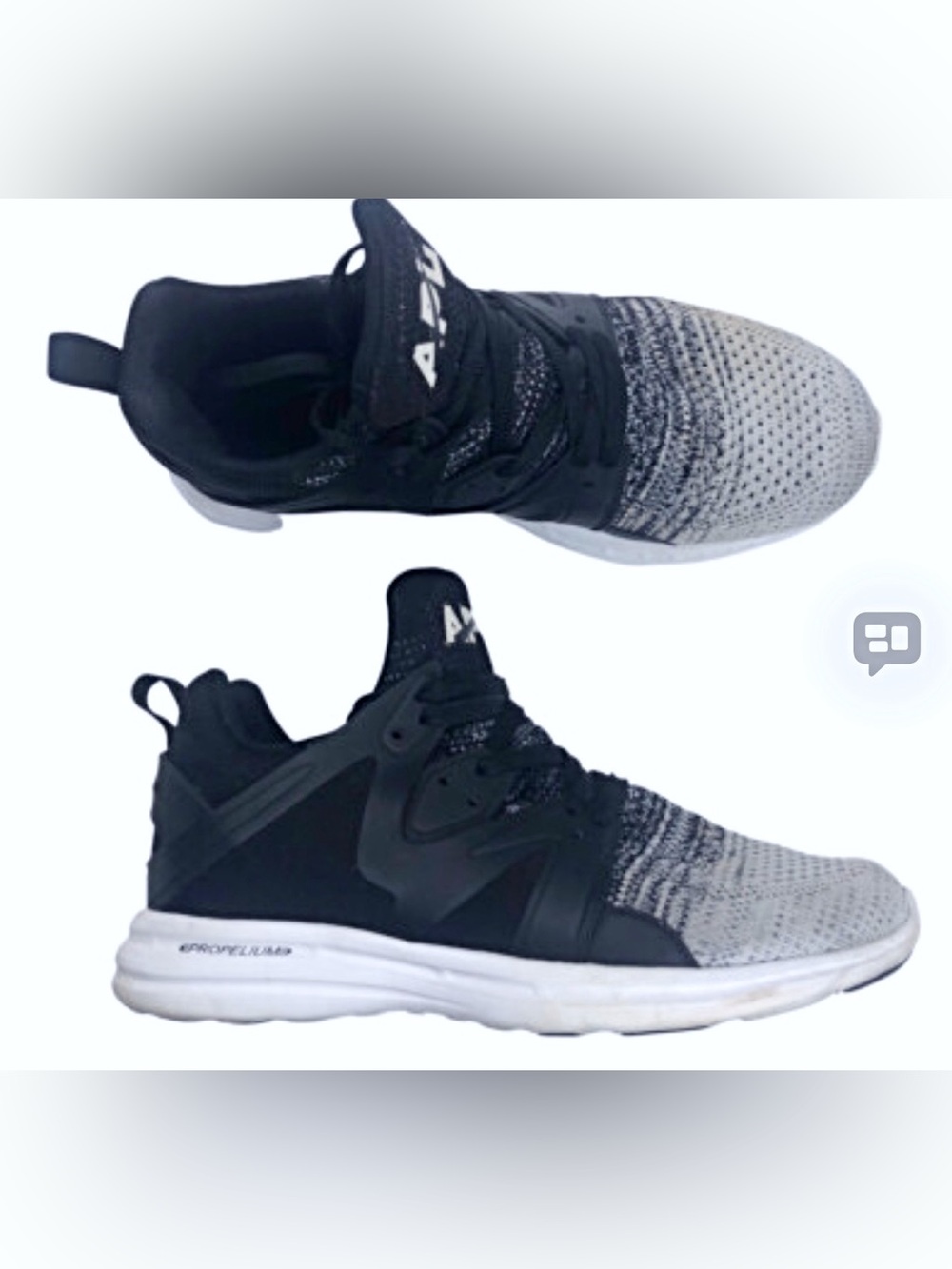 APL Black and Gray Knit Lace-Up Sneakers